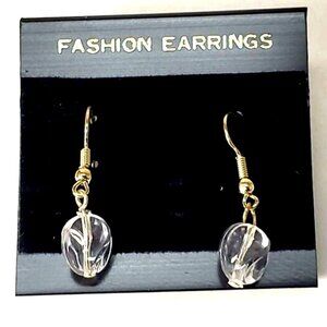Clear Acrylic Bead Gold-Tone Drop Dangle Earrings – Trendy Lightweight Jewelry